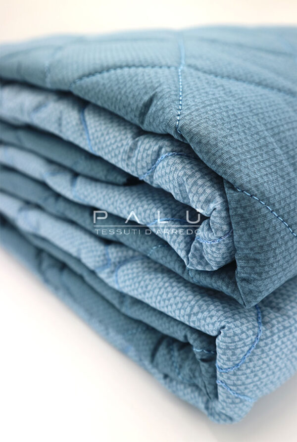 Copriletto Trapuntato Gabel Chromo - Singolo In Puro Cotone, Doppia Faccia, Made In Italy, Blu